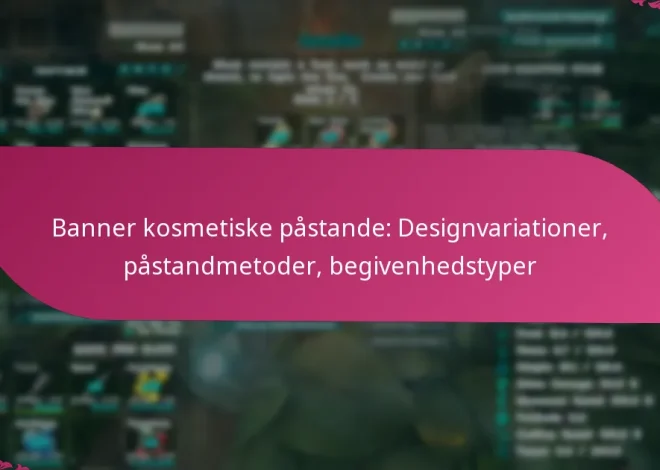 Banner kosmetiske påstande: Designvariationer, påstandmetoder, begivenhedstyper