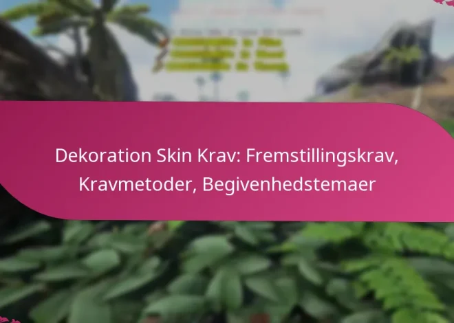 Dekoration Skin Krav: Fremstillingskrav, Kravmetoder, Begivenhedstemaer