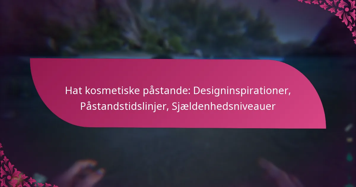 Hat kosmetiske påstande: Designinspirationer, Påstandstidslinjer, Sjældenhedsniveauer