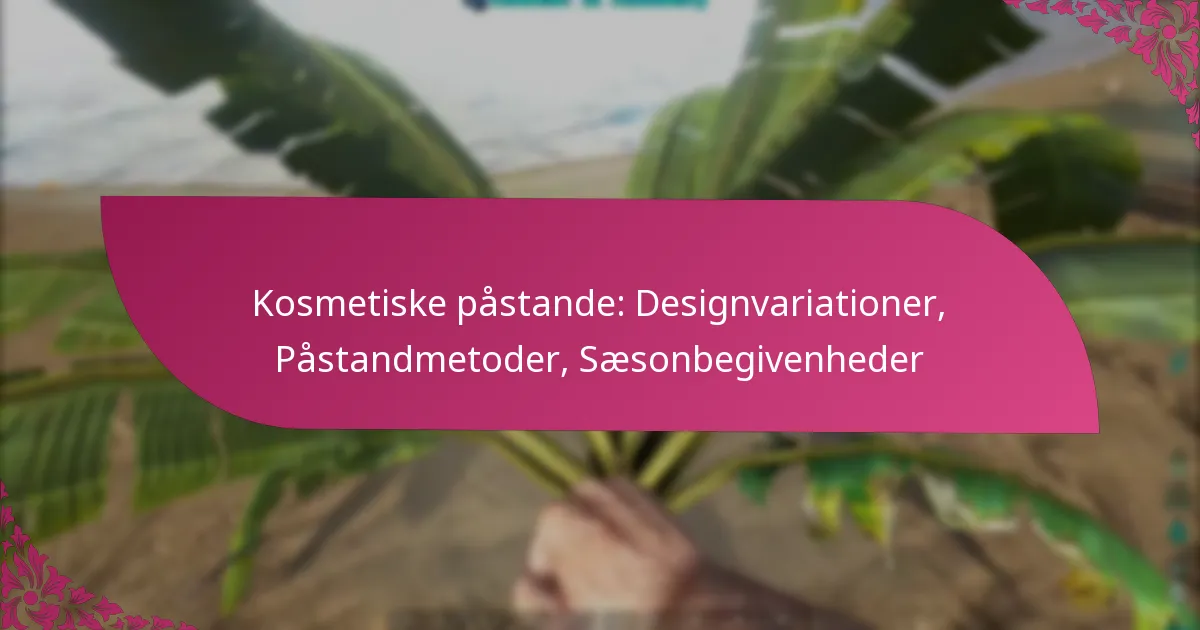 Kosmetiske påstande: Designvariationer, Påstandmetoder, Sæsonbegivenheder