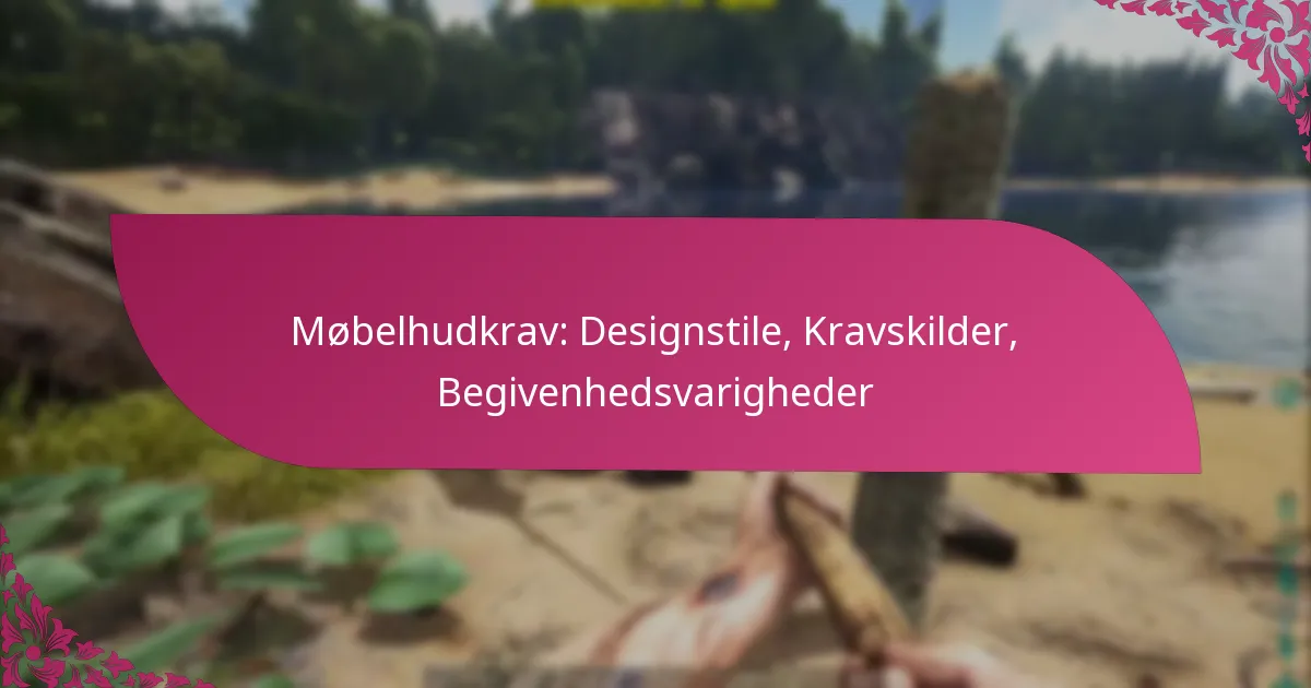 Møbelhudkrav: Designstile, Kravskilder, Begivenhedsvarigheder