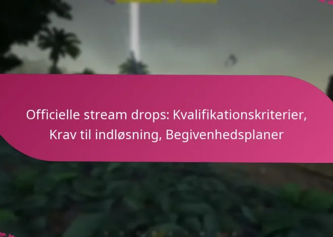Officielle stream drops: Kvalifikationskriterier, Krav til indløsning, Begivenhedsplaner