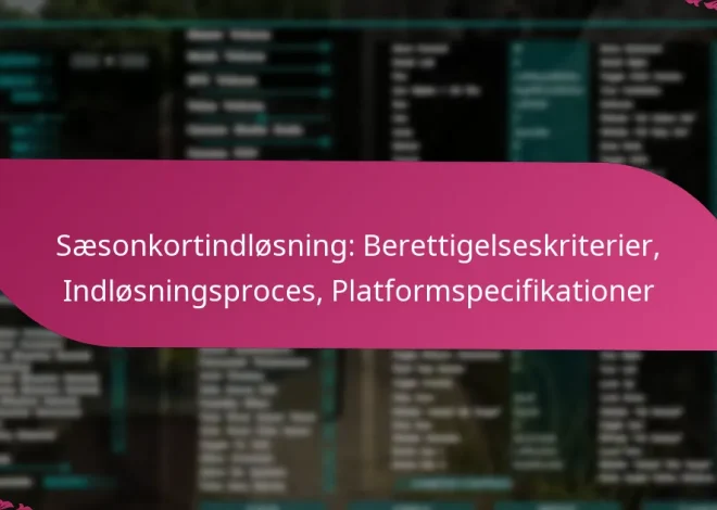 Sæsonkortindløsning: Berettigelseskriterier, Indløsningsproces, Platformspecifikationer