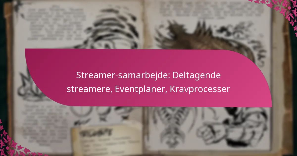 Streamer-samarbejde: Deltagende streamere, Eventplaner, Kravprocesser