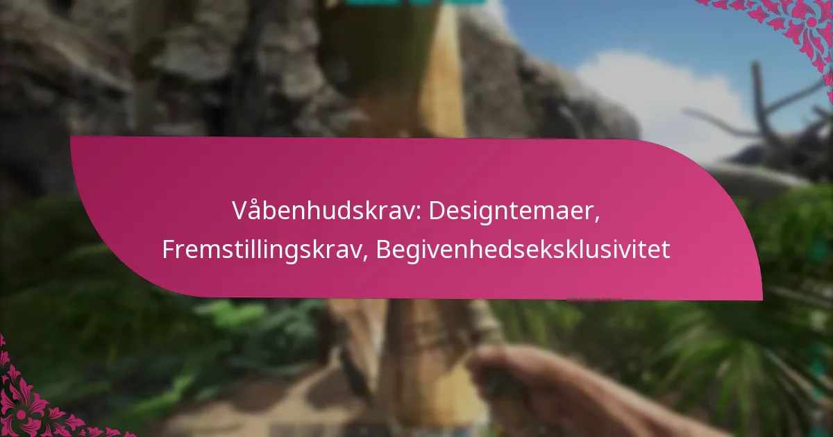 Våbenhudskrav: Designtemaer, Fremstillingskrav, Begivenhedseksklusivitet