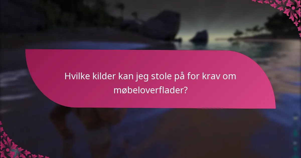 Hvor lang tid tager behandling af krav om møbeloverflader?