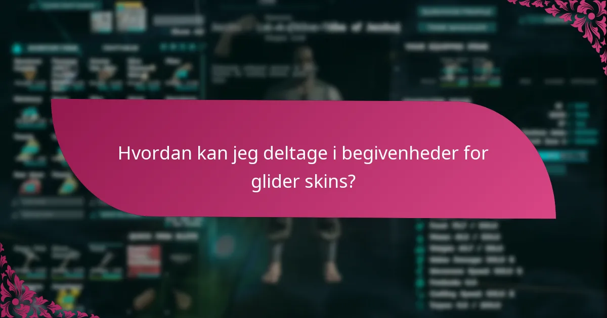 Hvordan sammenlignes glider skins på tværs af begivenheder?